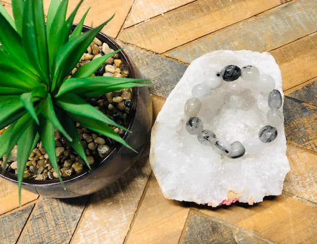 Bracelet- Tourmalated Quartz